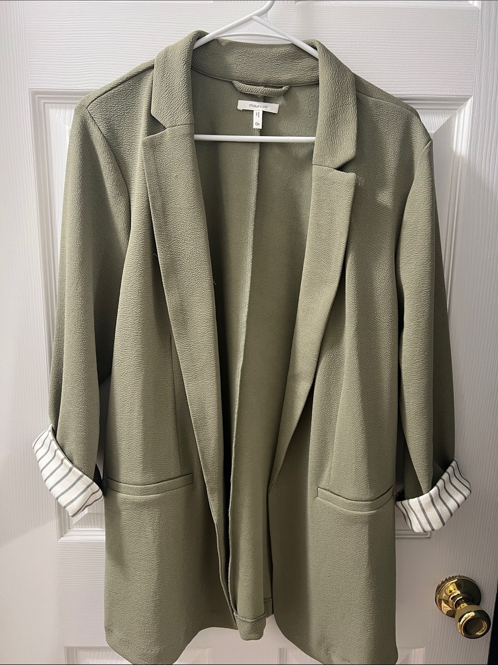 Maurices Olive Green Open-Front Blazer Jacket
